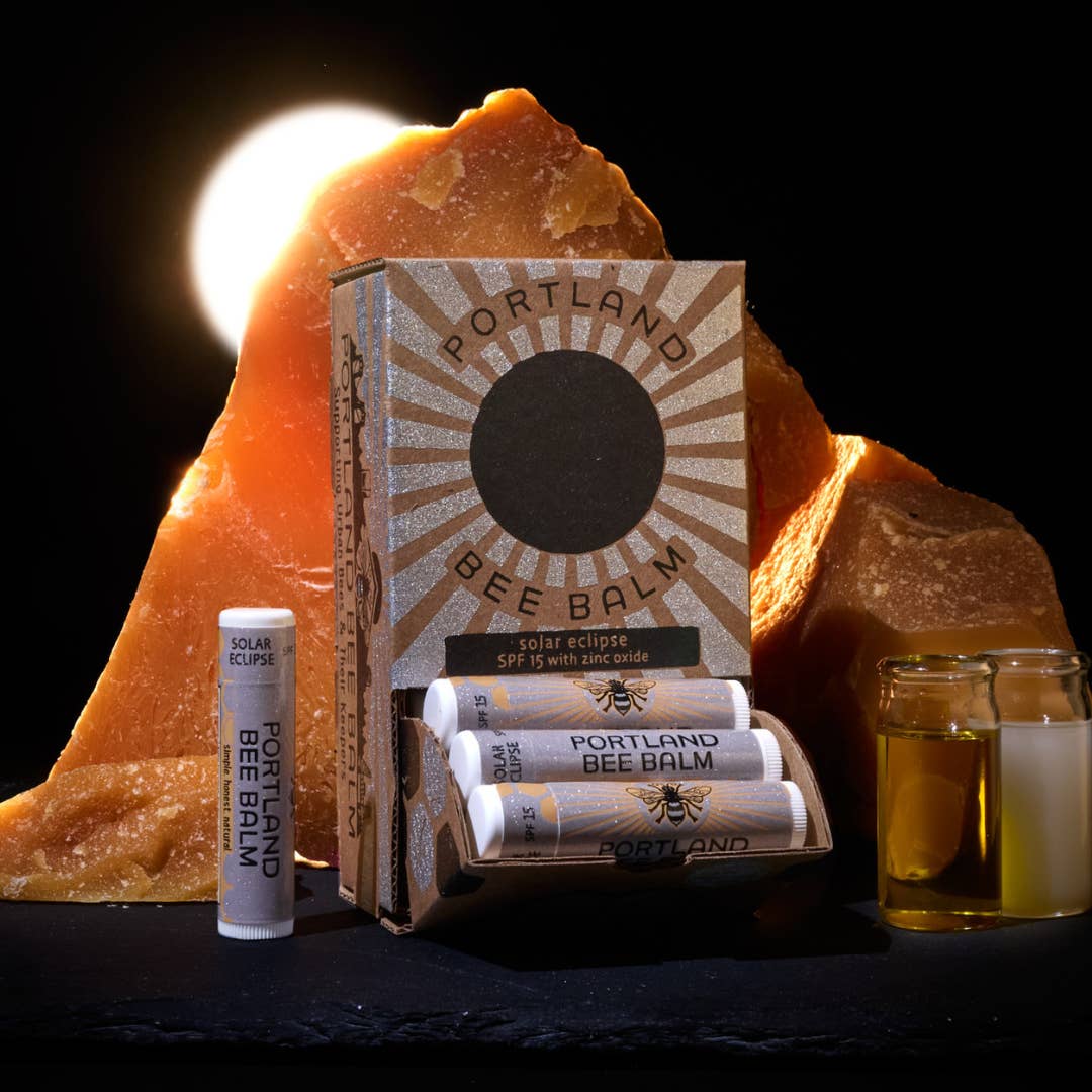 Portland Bee Balm - Wholesale Lip Balm - Solar Eclipse SPF 15 Beeswax Lip Balm Display – 24-Count