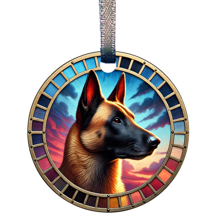 Belgisk Malinois Hund Akryl Mini Ornament MSC750 av d'ears för wholesale av d'ears inc.