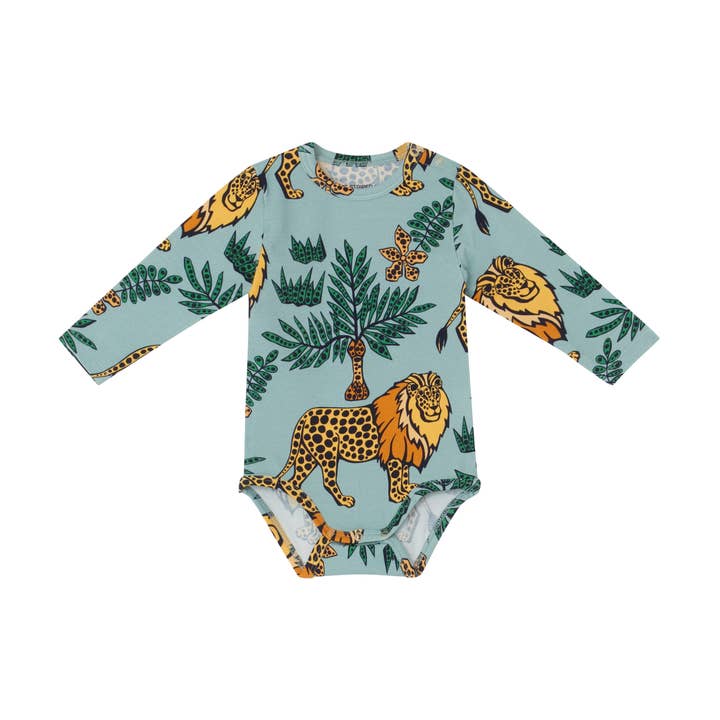 Body manches longues avec imprimé lion pour la vente par The Striped Cat