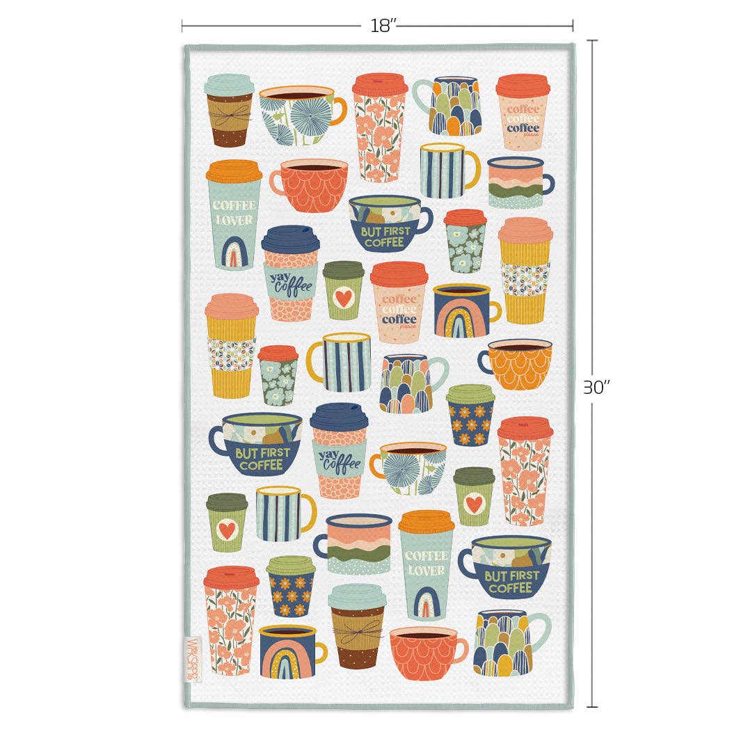WerkShoppe - Wholesale Tea Towel - But First Coffee Microfiber Towel4