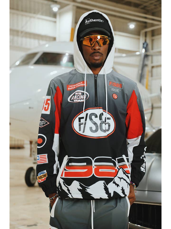 Black Paperchaser Windbreaker Pullover (Black) for wholesale on Faire15