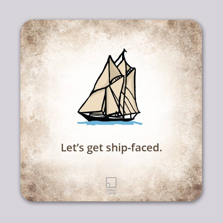 Ship Faced Funny Pun Coaster for wholesale by Design Corner