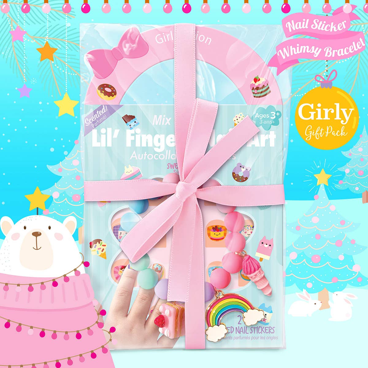 Girl Nation – Engroshandel Perlearmbånd – Børn – Slikbutik Armbånd og Negleklistermærke Pige Gavepakke1