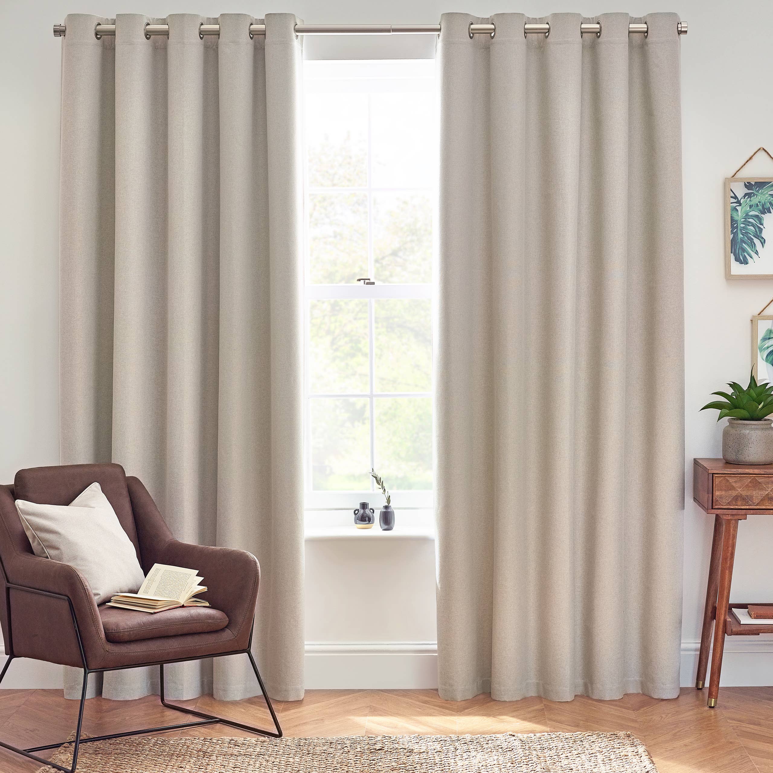 Dawn 100% Blackout Thermal Eyelet Curtains Linen for wholesale on Faire1