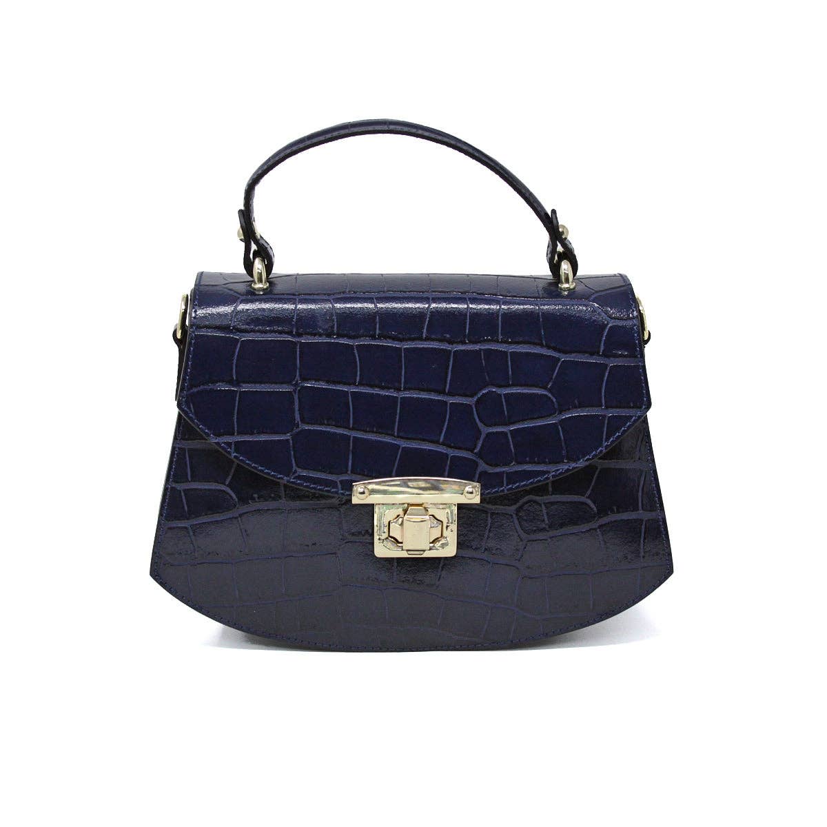 German Fuentes Handbags - Wholesale Top Handle Bag - Women's - GF1923 GENUINE ITALIAN LEATHER CROC EMBOSSED BAG3