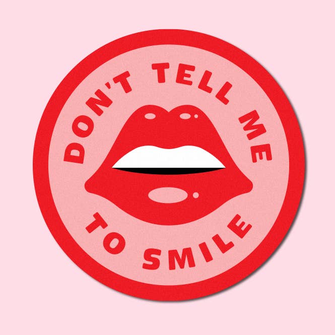 Don't Tell Me To Smile Sticker Roze- Groot voor wholesale door Hellcats USA
