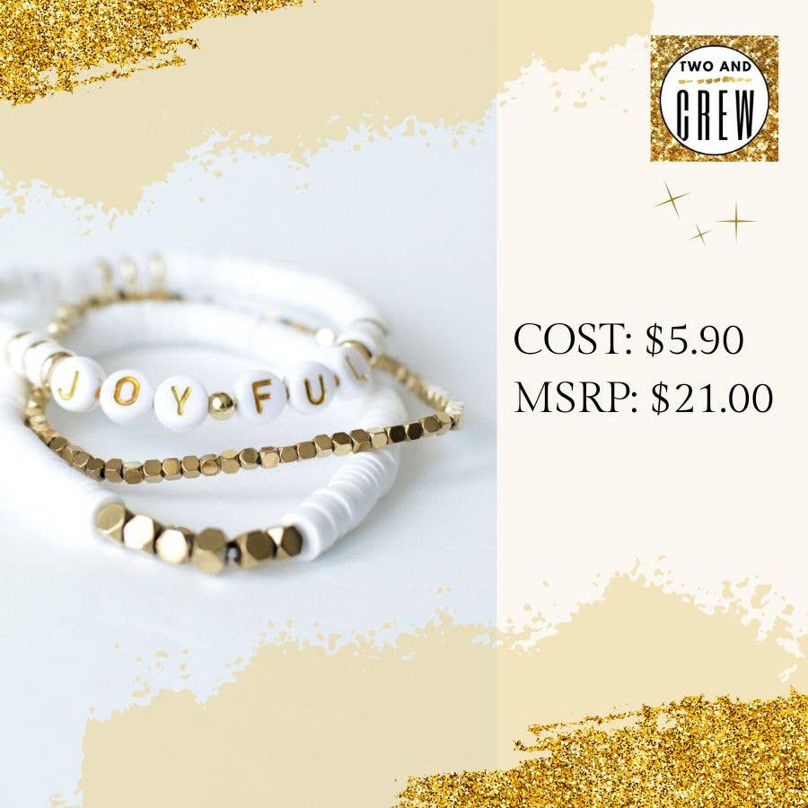 Two and Crew - Faith Based Jewelry & Gifts - Wholesale Jewelry Set - Joyful Bracelet Set – Christian Jewelry, faith Gift4