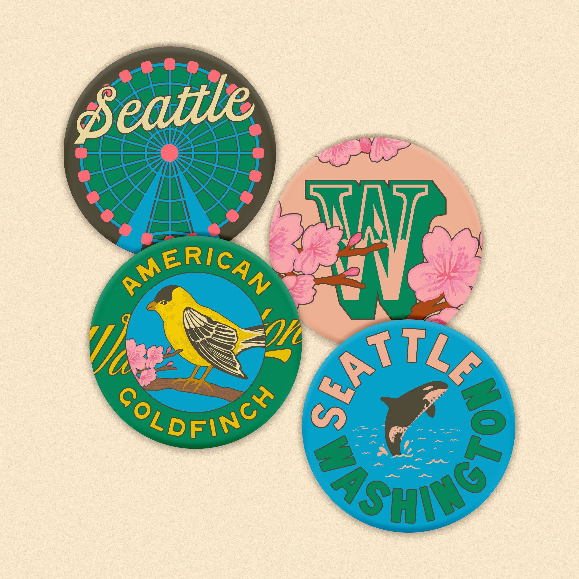 Tender Loving Empire - Wholesale Lapel Pin/Button - Seattle WA Orca Button2