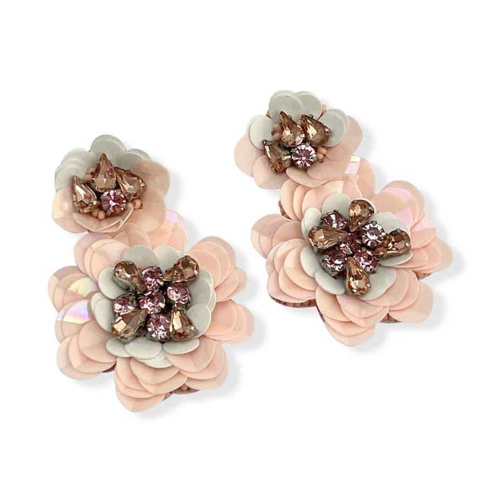 Double Bloom paljettörhängen för wholesale av AXESSI