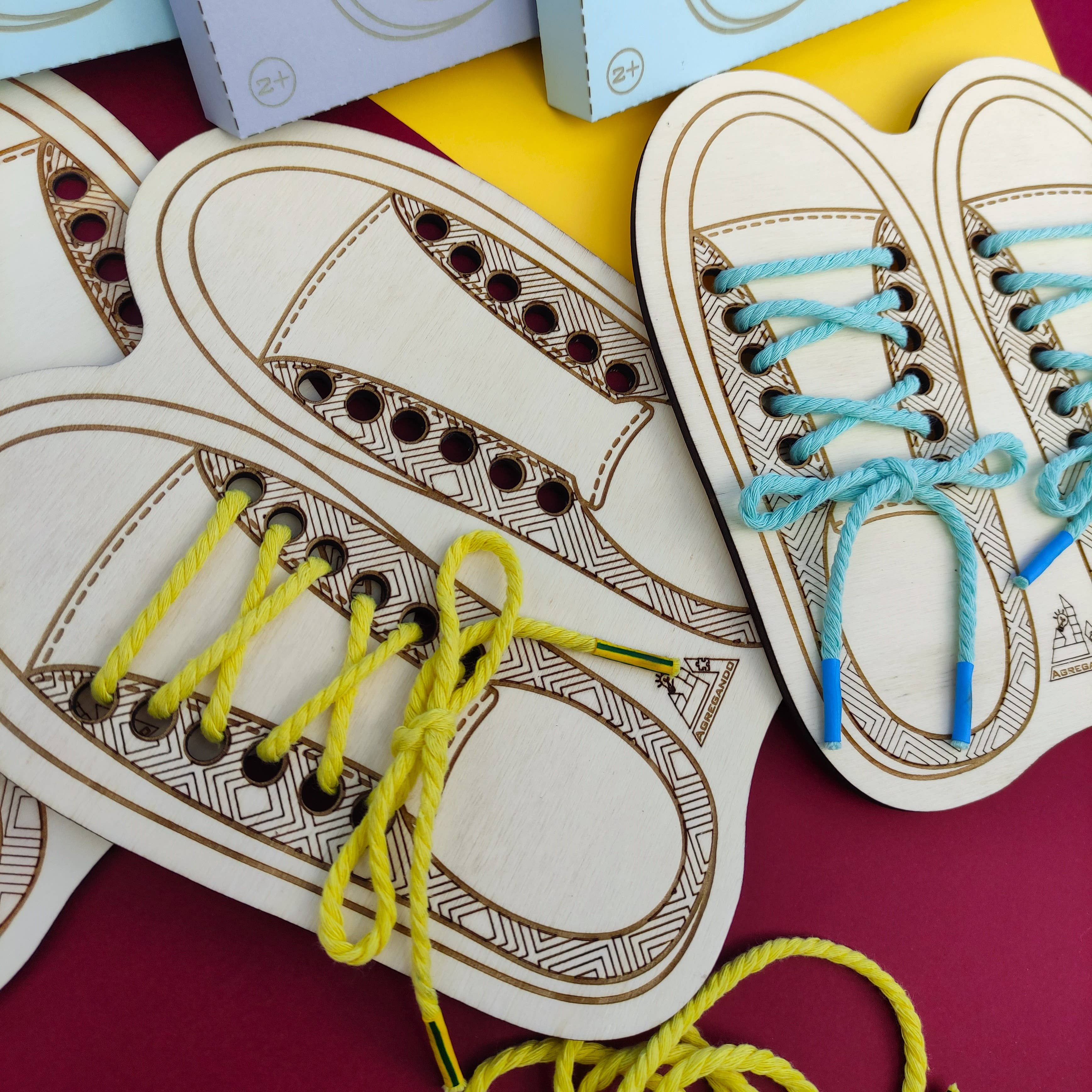 Herbs&Belles - Wholesale Wood Toy - Kids - Tack the Shoe, Education Lacing Toy, Kids Tie the shoelace2