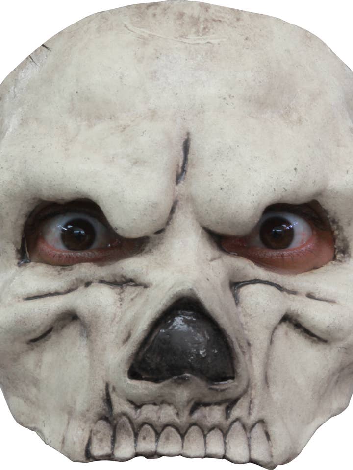 Half Mask - Skull White - Party Accessory for wholesale by Partychimp