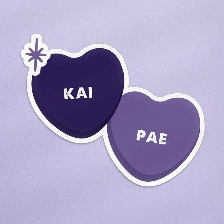 Kai & Pae Loveheart Sticker, Powerless Fantasy Book Sticker for wholesale by Good Girls Book Club