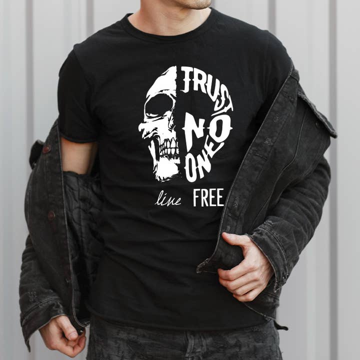 Men's Screen Printed T-Shirt - Trust No One for wholesale by Polar bee