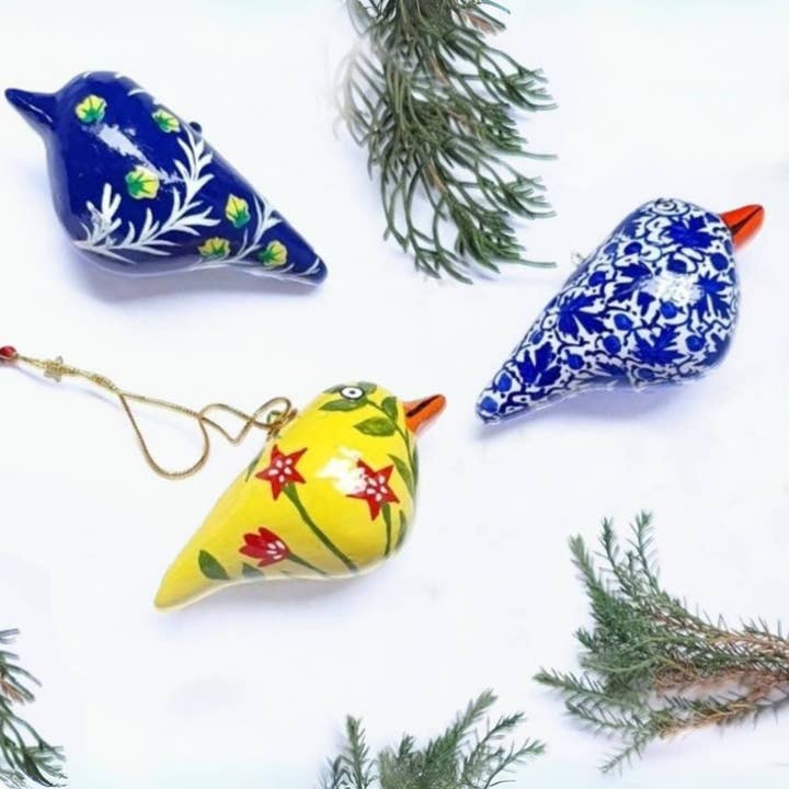 Christmas Tree Ornaments – Doves | Set of 3 for wholesale by Mela Artisans