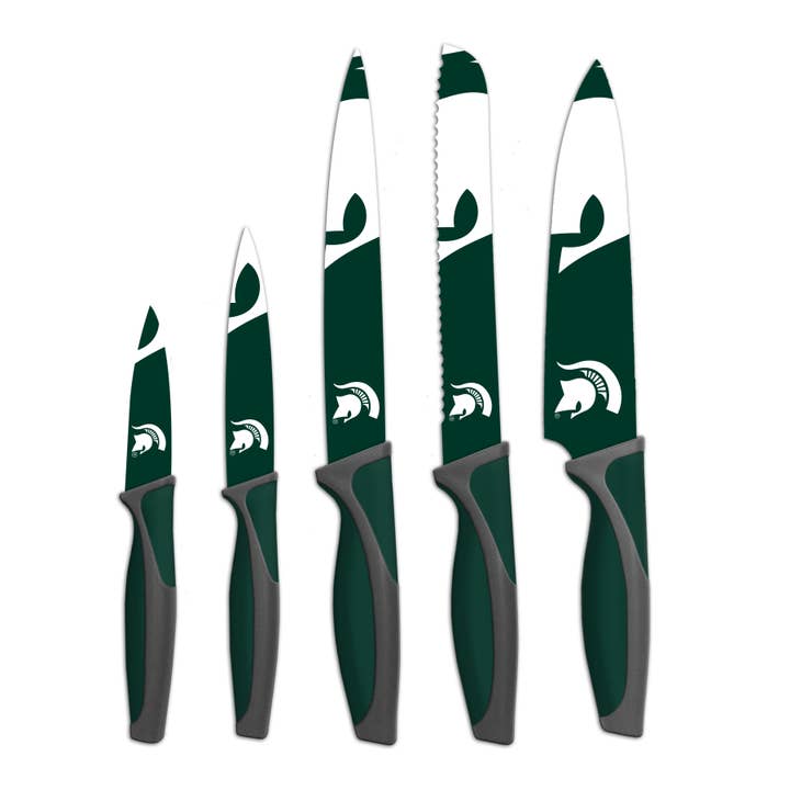 NCAA Michigan State Spartans 5pc Kitchen Knife Set for wholesale by Inglasco Inc.
