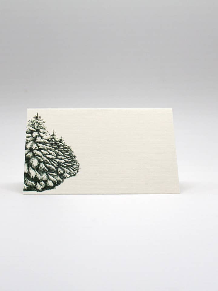 Holiday Forest Place Cards- Double-sided Table Tents (Set of 12) for wholesale by Rust Belt Love Paperie