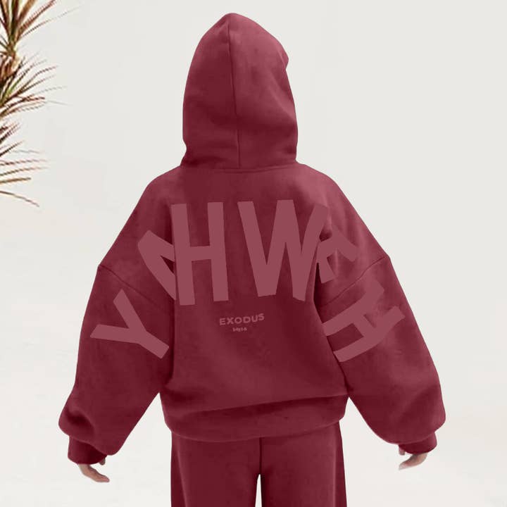Rosa Clothing - Wholesale Hoodie - Women's - YAHWEH Printed Oversized Hooded Sweatshirt2
