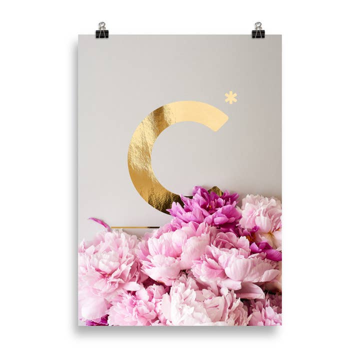 Pioenen ABC | letter C licht voor wholesale door HEARTMADE Prints