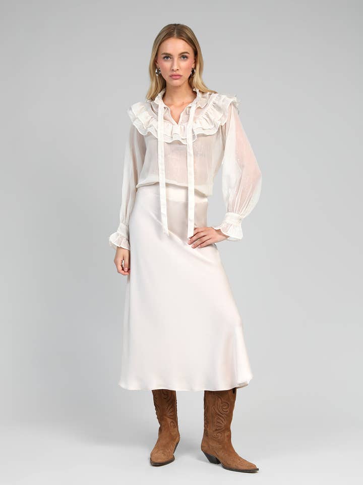 JANIALA MIDI SKIRT vanilla for wholesale by An'ge