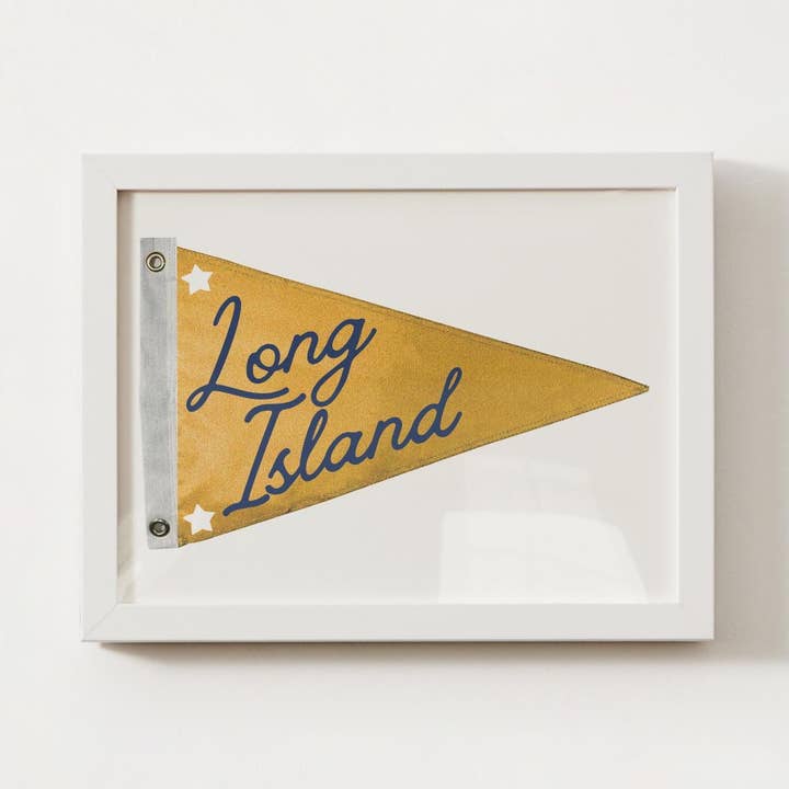 Long Island Pennant Print; East Coast Wall Art Poster for wholesale by Coastal Ave. Design