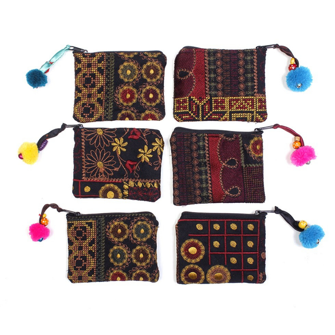 Lumily - Wholesale Coin Purse - Women's - Embroidered Pompom Artisanal Coin Purse - Thailand5