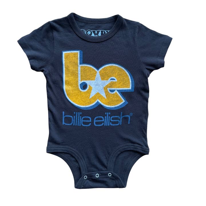 Billie Eilish logo Onesie - Black for wholesale by Rowdy Sprout
