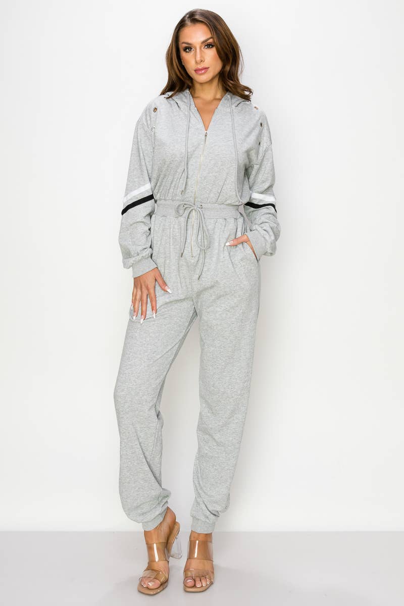 Shop Michella – Großhandel Jumpsuit – Damen – JUMPSUIT AUS FRANZÖSISCHEM FROTTEE MIT REISSVERSCHLUSS VORNE3