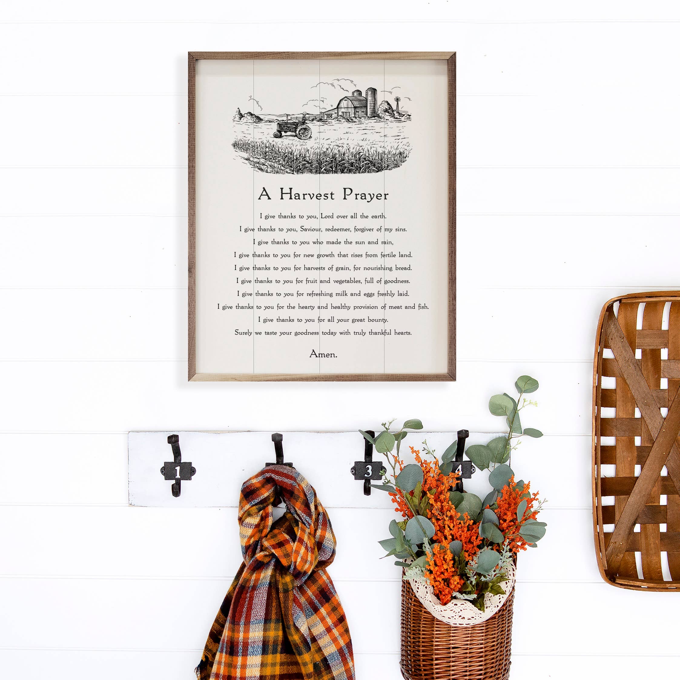 Kendrick Home - Wholesale Wood Wall Art - A Harvest Prayer White2