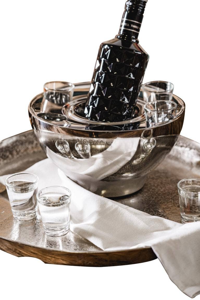 Michael & Philipp Noll e. K. - Vendita all'ingrosso Bicchieri da cocktail/superalcolici - Raffredda vodka in acciaio inox con 6 bicchierini6