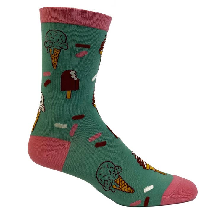 Green Womens Ice Cream Socks Cute Sock for Women Vacation Gift for wholesale on Faire2