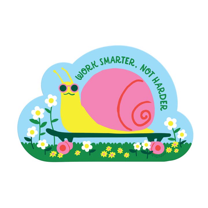 Autocollant en vinyle découpé en forme d'escargot de skateboard pour la vente par 5 Eye Studio