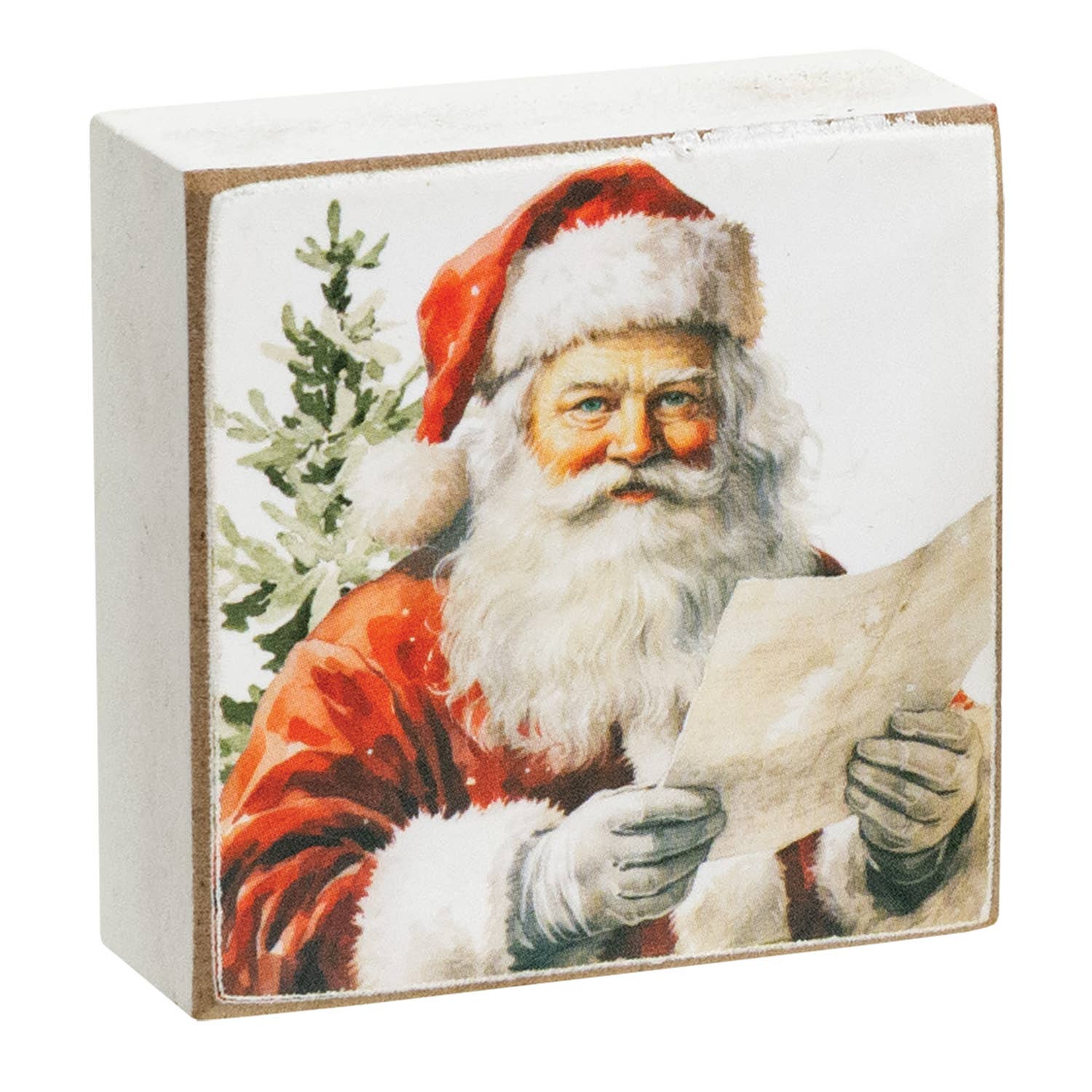 The Hearthside Collection - Wholesale Christmas Decoration - With Love From Santa 2" Square Block - 4 Asstd.3
