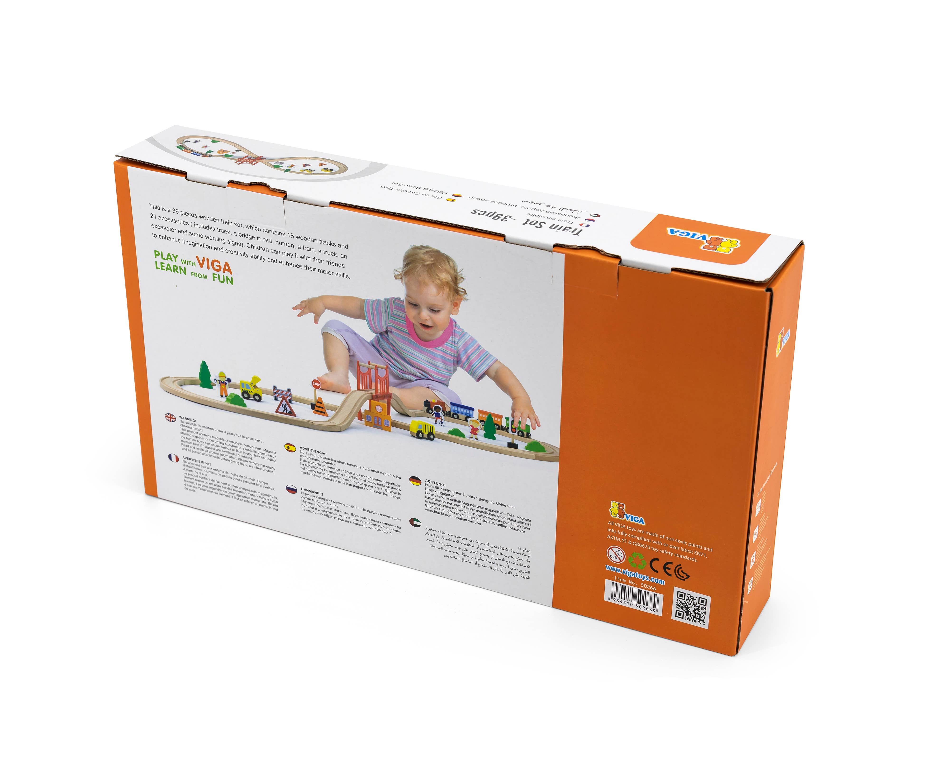 Trade Toys Limited - Wholesale Toy Set - Kids - Viga Wooden Train Set - 39pcs6