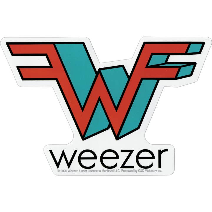 Square Deal Recordings & Supplies - Vente Autocollant - Autocollant - Weezer - Logo 3D Style Rouge et Bleu - 5"