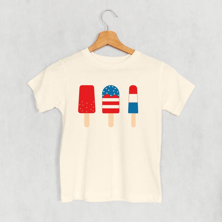Ivy + Cloth - Wholesale Screen Printed T-Shirt - Kids - Red White & Blue Popsicles (Kids)