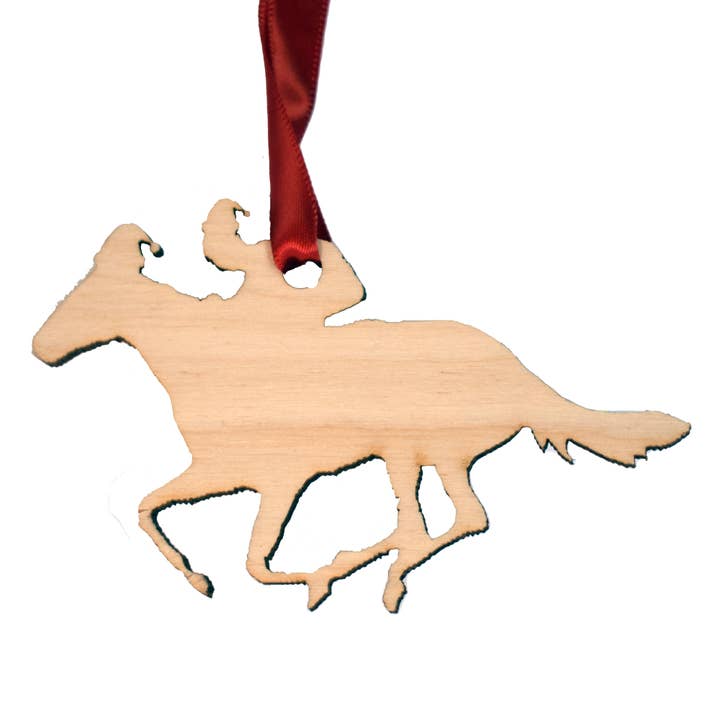 Layne Wilson - Wholesale Ornament - Derby Horse with Santa Hat Ornament1