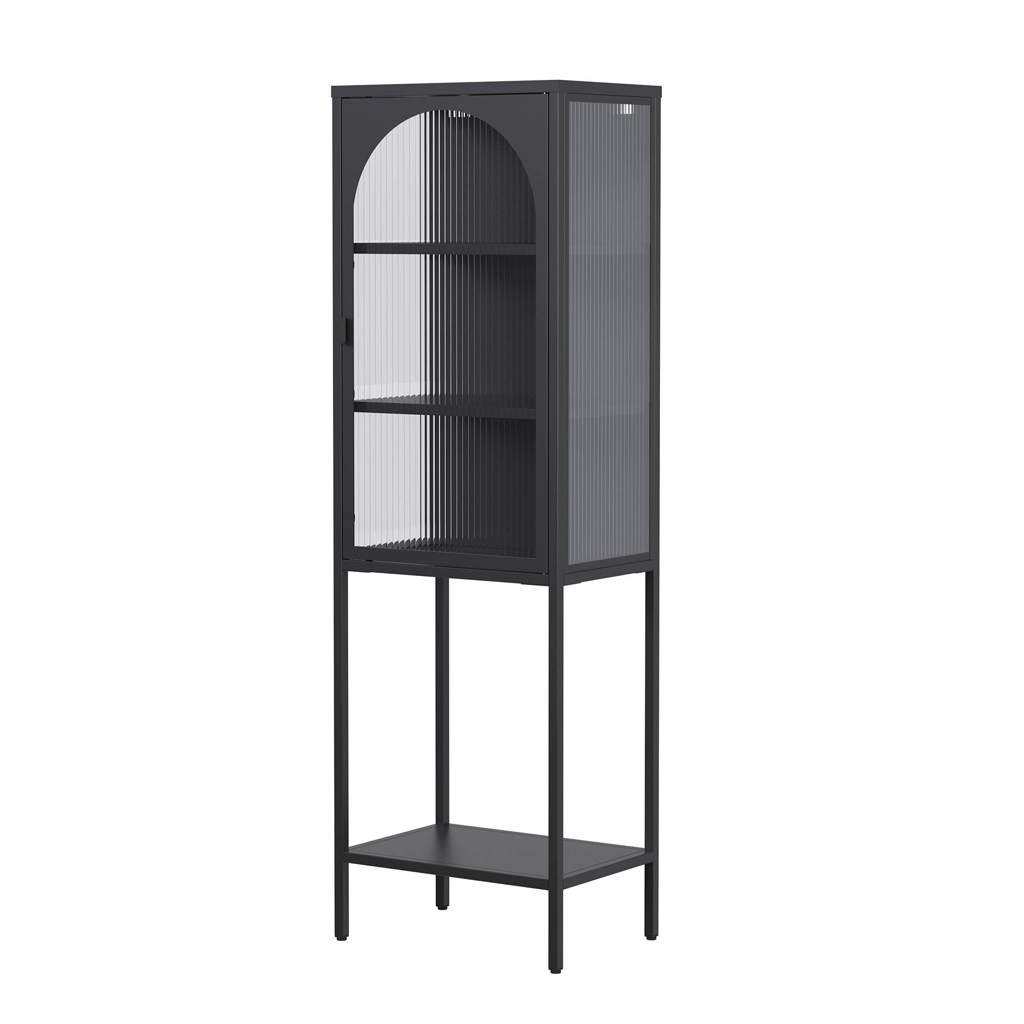Glamour Home - Wholesale Cabinet - Benoît 62.99-inch Black One Door Metal Cabinet3