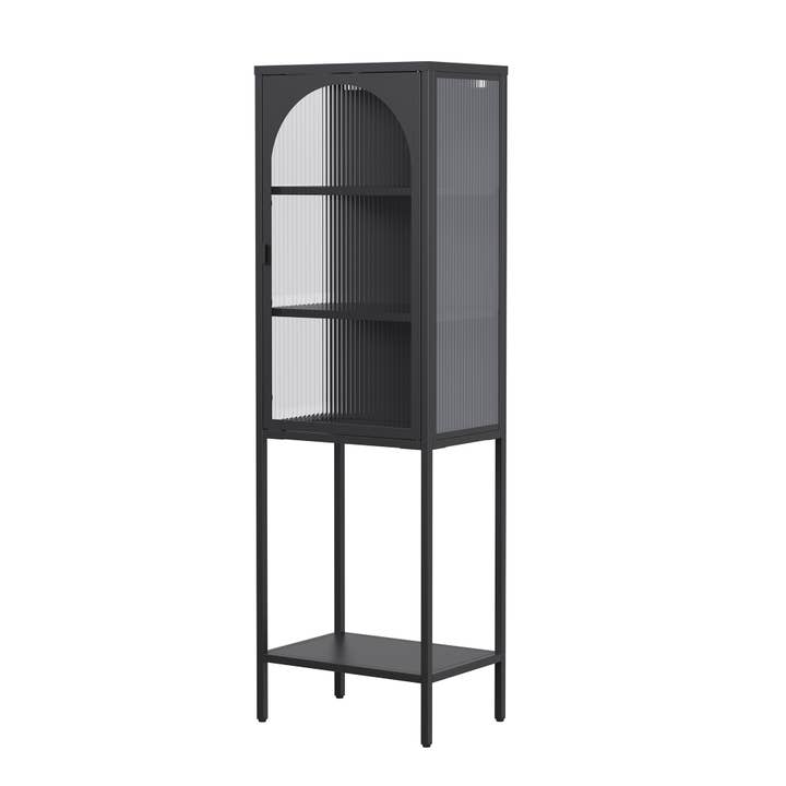 Glamour Home - Wholesale Cabinet - Benoît 62.99-inch Black One Door Metal Cabinet3