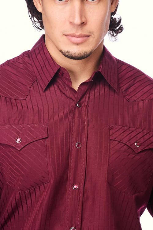 Rodeo Clothing - Wholesale Button Down Shirt - Men's - Men's long sleeve western cotton/poly yarn-dyed plain shirts9