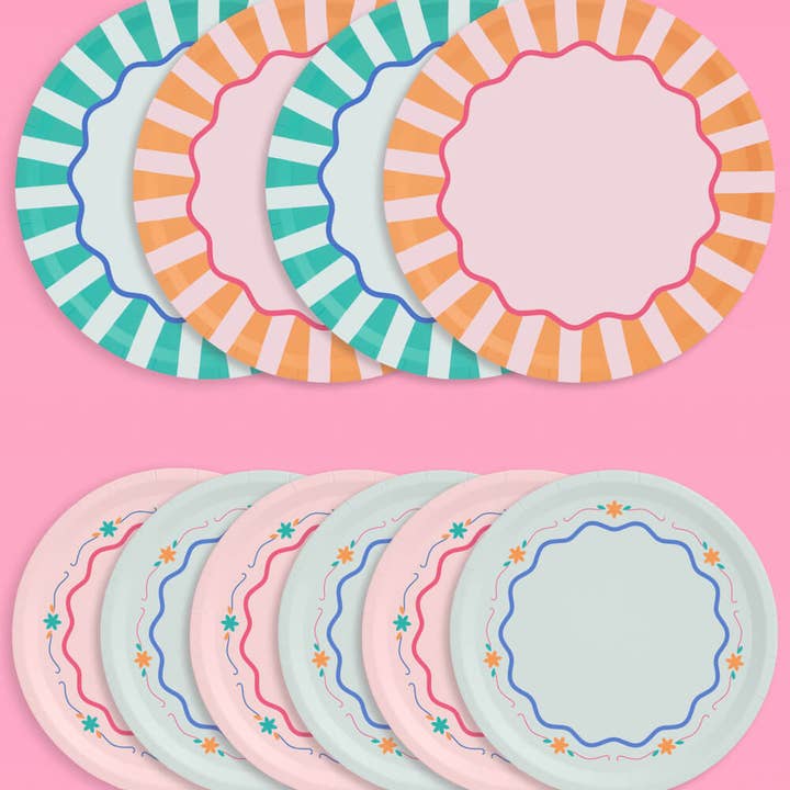 xo, Fetti - Wholesale Dinner Plate - Italian Summer Plates, Bachelorette, Birthday
