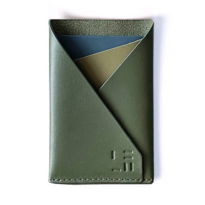 Portacarte in pelle - verde scuro per la vendita all'ingrosso da parte di Andrea Lukács