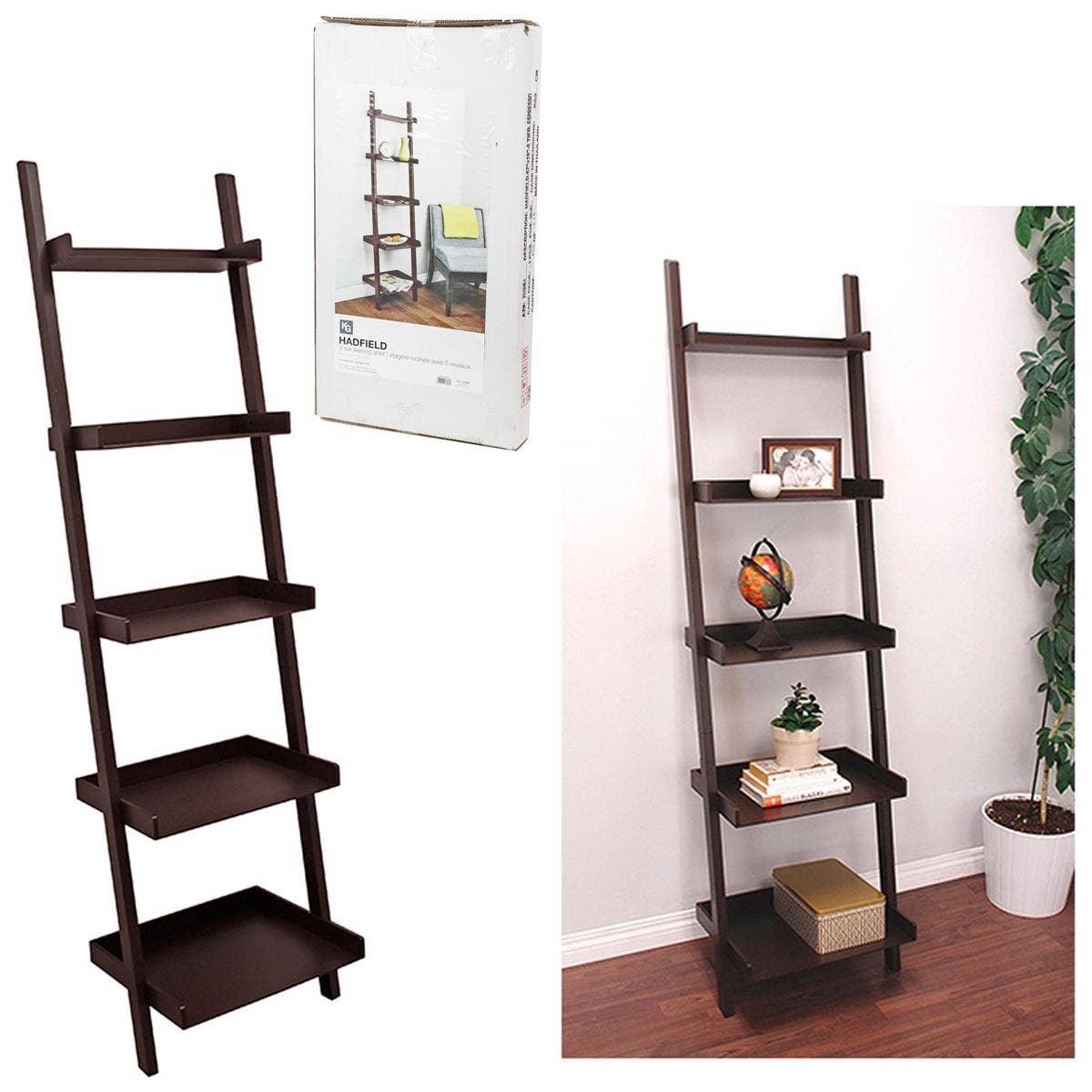 Kiera Grace - Wholesale Free Standing Shelf - Kiera Grace Providence Hadfield 5 Tier Ladder Leaning Shelf7