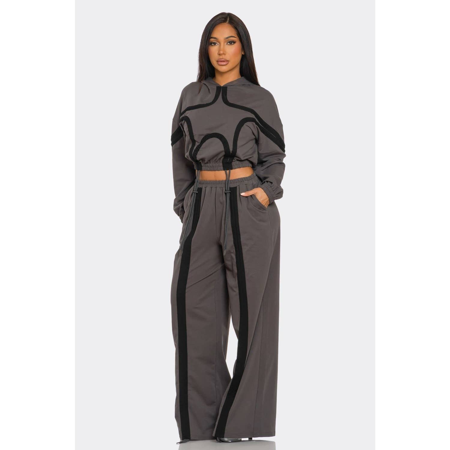 Esmeray Clothing - Wholesale Top & Pant Set (NOT Loungewear) - Women's - URBAN EDGE HOODED PANTS SET1