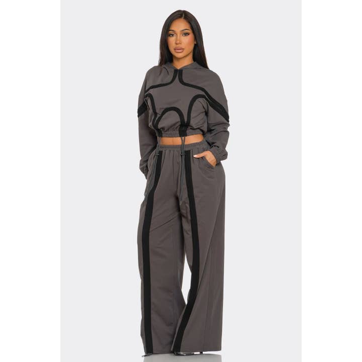 Esmeray Clothing - Wholesale Top & Pant Set (NOT Loungewear) - Women's - URBAN EDGE HOODED PANTS SET1