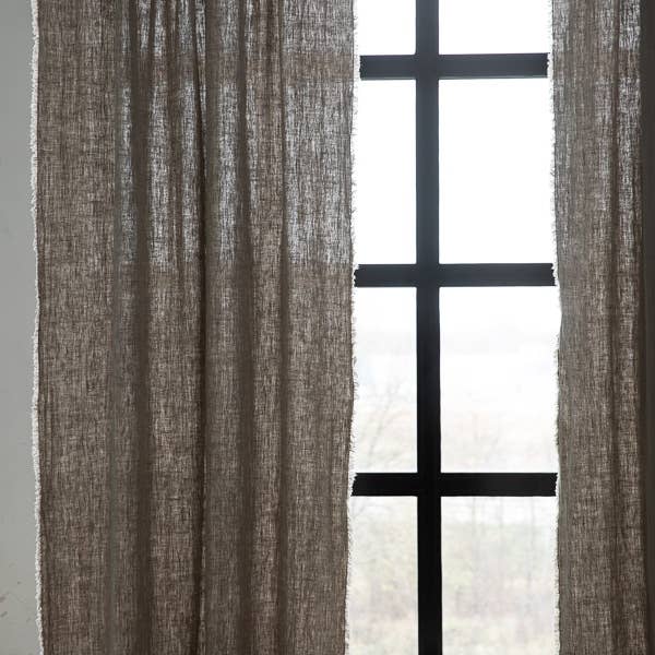 LinenMe – Großhandel Vorhang – Leinenvorhang Natural Terra mit Fransen1
