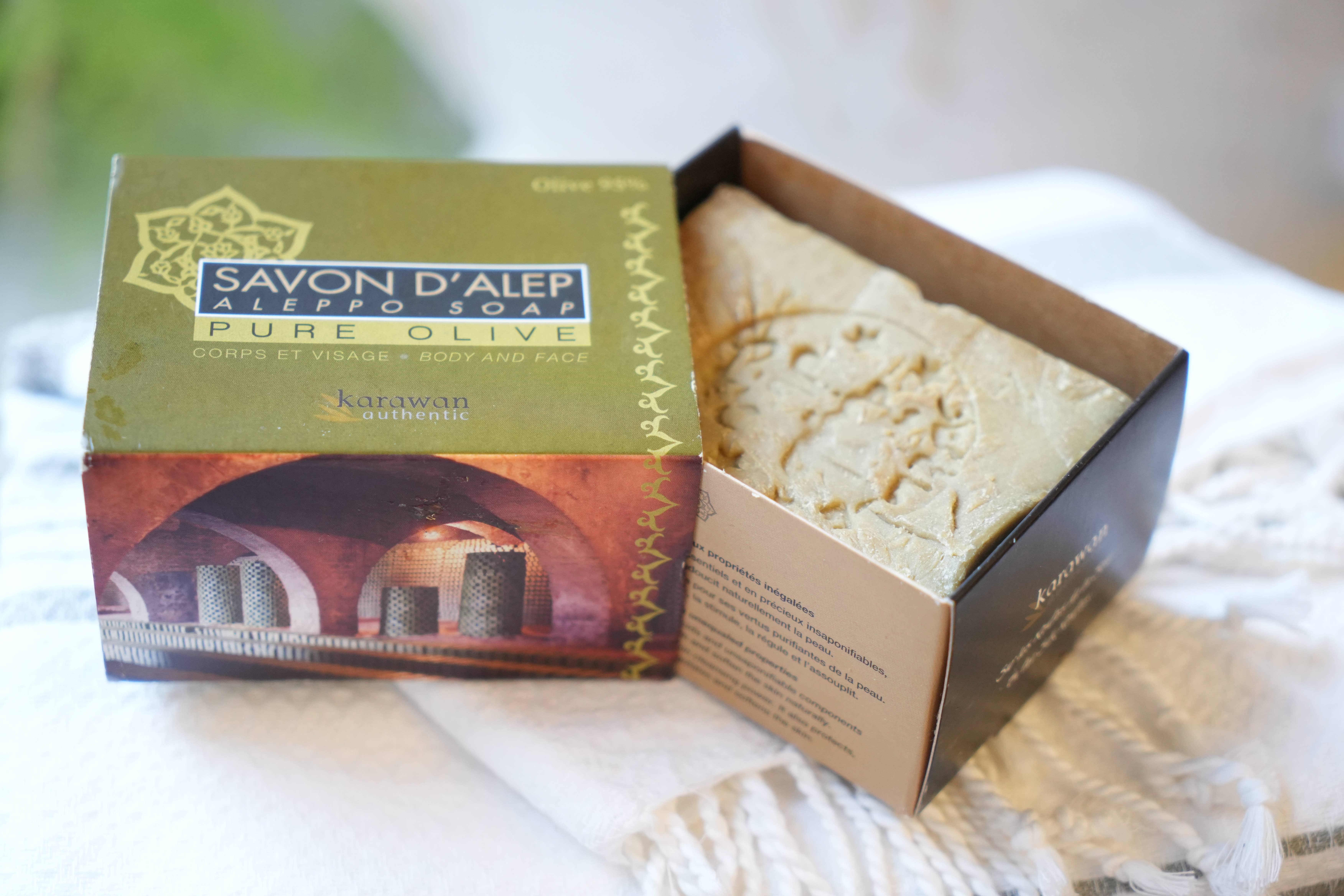 Karawan Authentic - Wholesale Bar Soap - ALEPPO SOAP PURE OLIVE 95% - SHEATH BOX - 200G - 6 PIECES