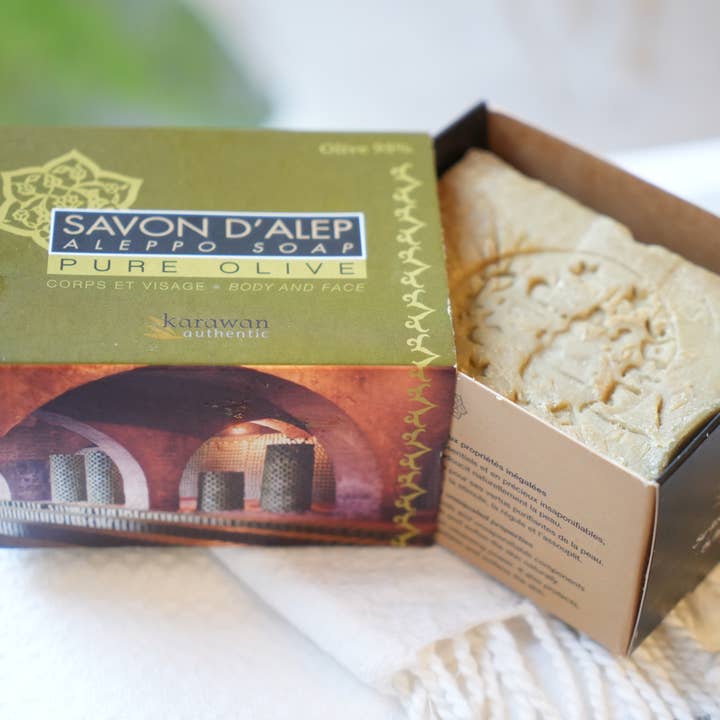 Karawan Authentic - Wholesale Bar Soap - ALEPPO SOAP PURE OLIVE 95% - SHEATH BOX - 200G - 6 PIECES0