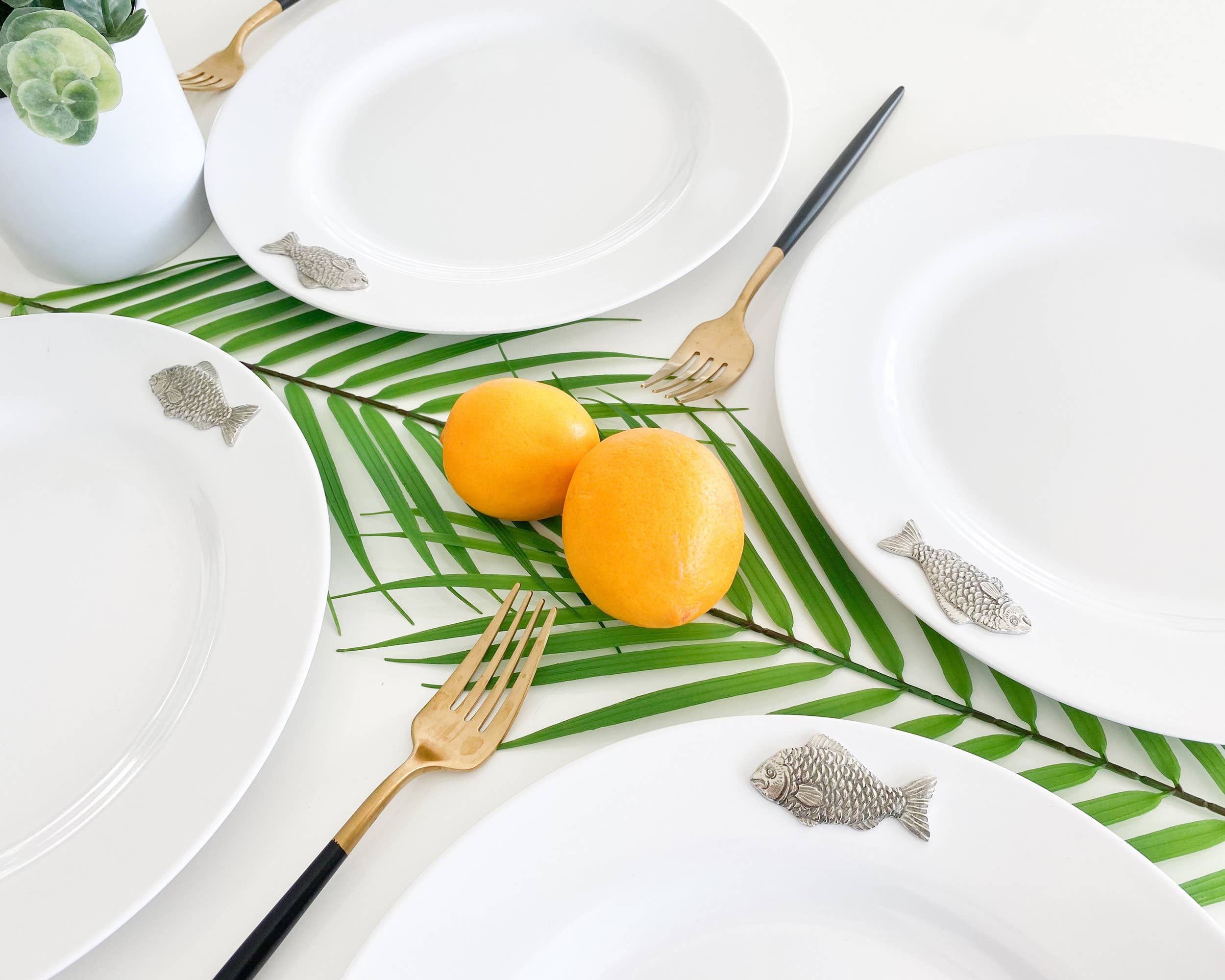 Arthur Court – Großhandel Essteller – Fisch Melamin Lunchteller, 4 Stück