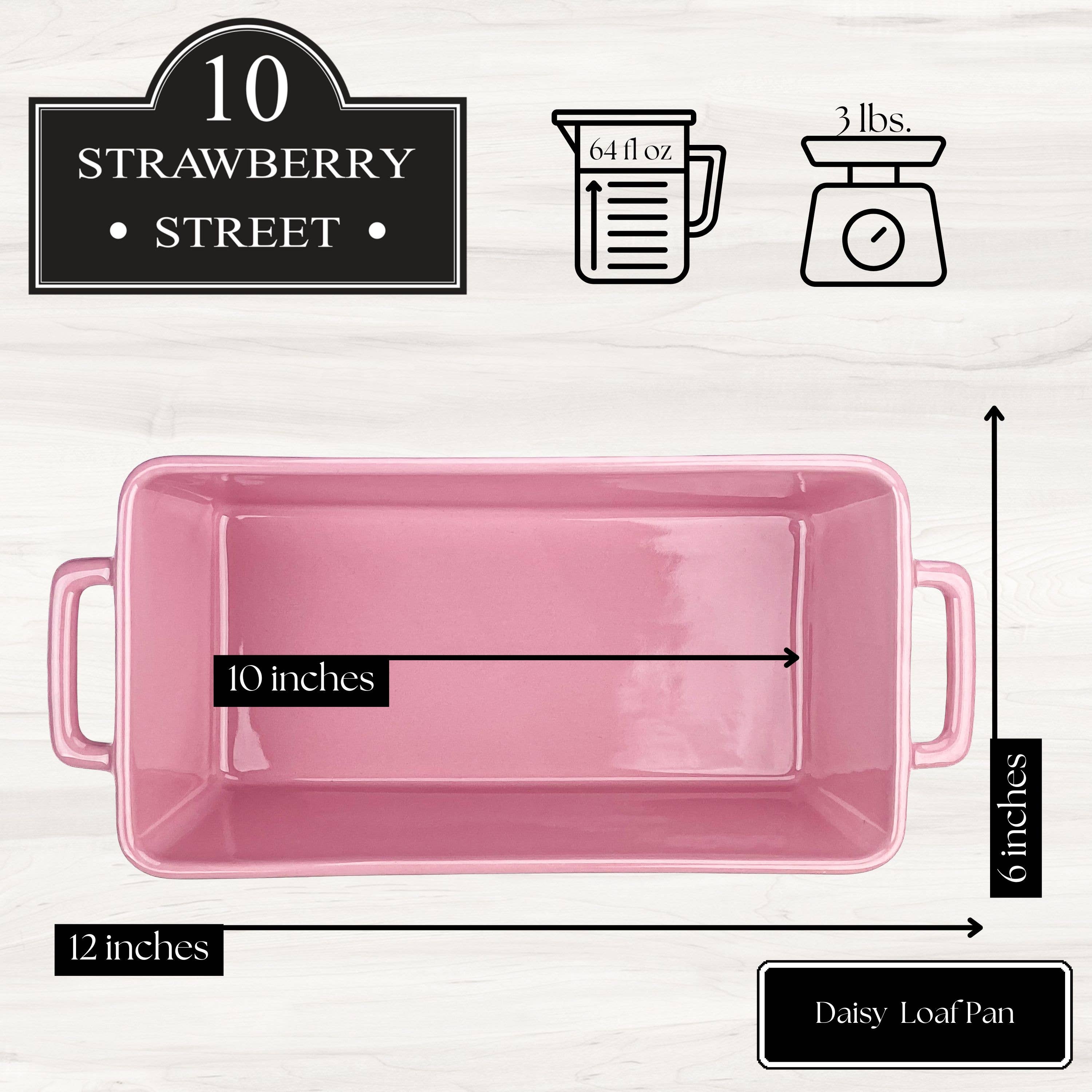 10 Strawberry Street - Wholesale Bread Pan - Daisy  Loaf Pan, Pink2