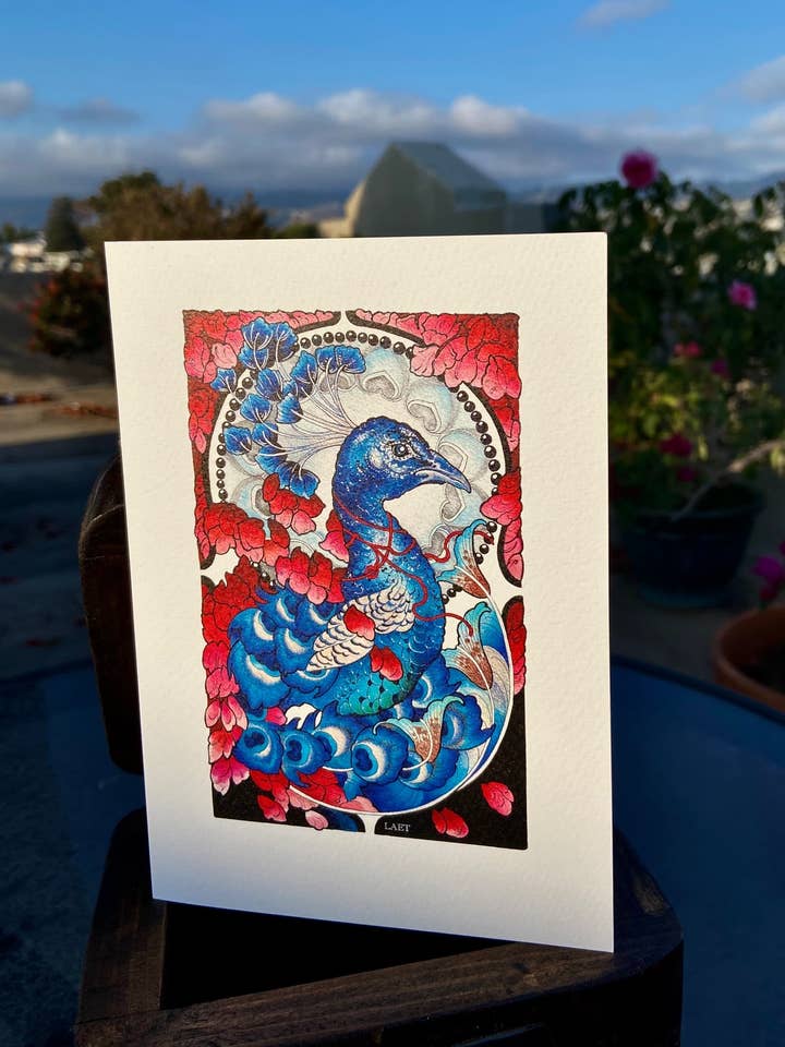 Tarjeta de felicitación de pavo real para venta al por mayor de LAET Greeting Cards